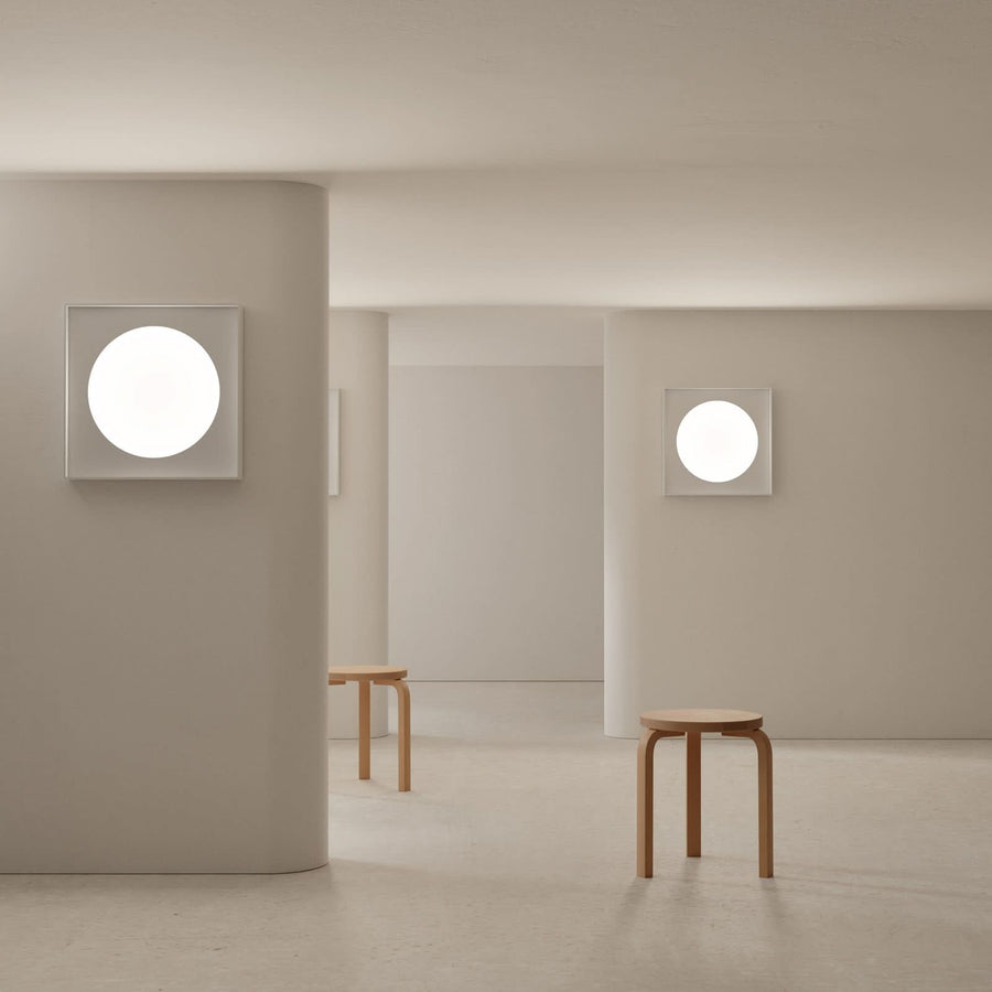 Applique murale LED Cassette en aluminium, blanc mat, hauteur 60 cm