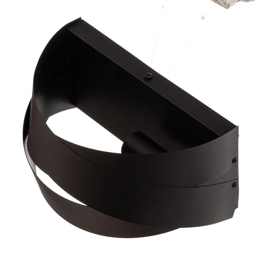 Applique murale Tornado en métal, noir, hauteur 13 cm