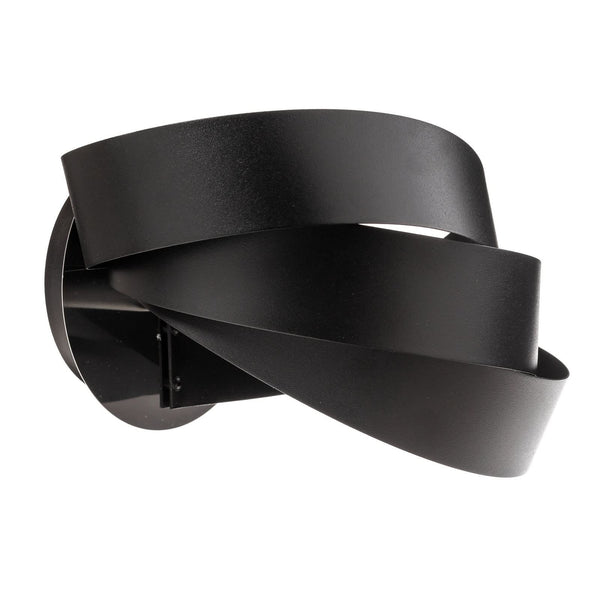 Applique murale Vento en métal, noir, hauteur 14 cm