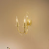 Applique murale en acier, doré, 2 lumières, hauteur 35 cm
