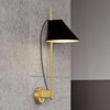 Applique murale LED Yuh Brass en laiton, noir, hauteur 62,6 cm