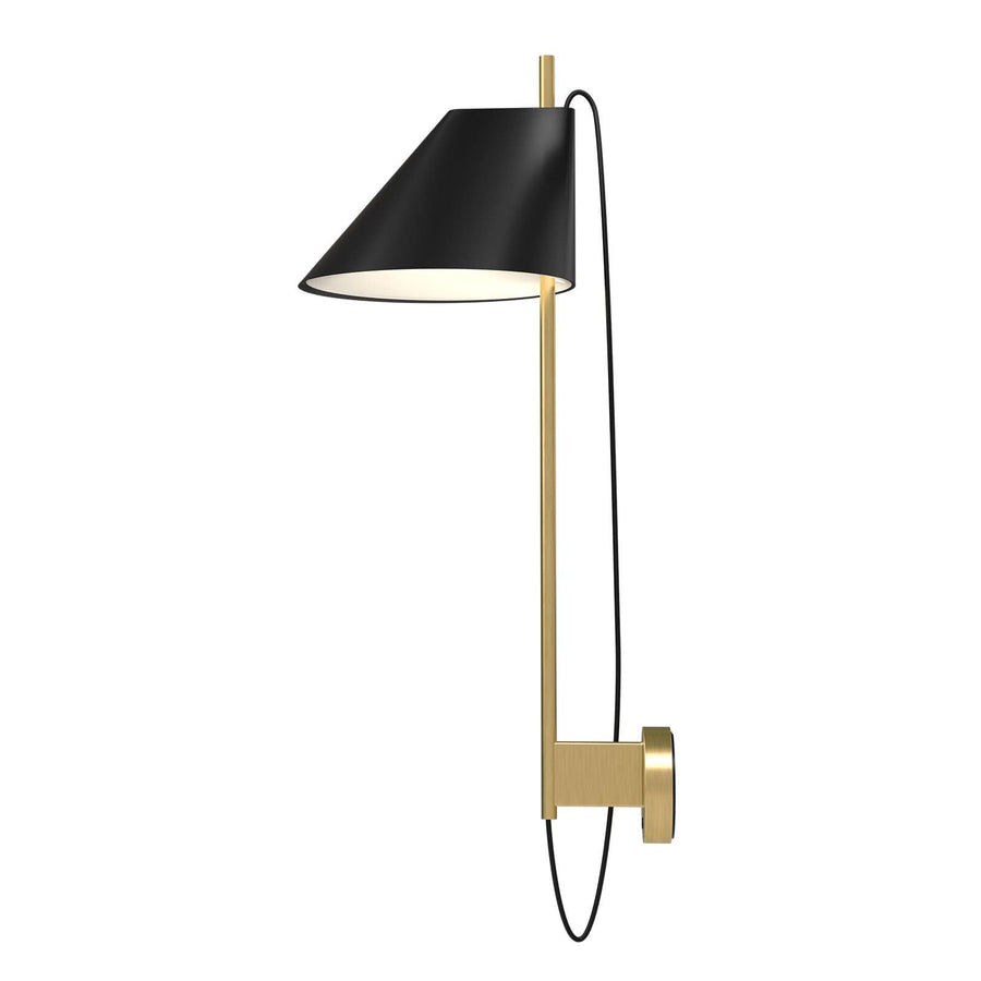 Applique murale LED Yuh Brass en laiton, noir, hauteur 62,6 cm