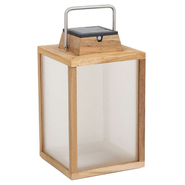 Lampe solaire d'extérieur LED Tradition, teck, hauteur 40 cm