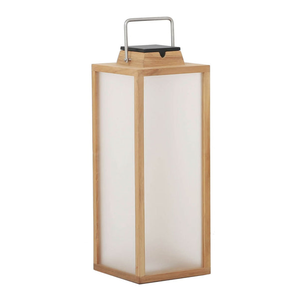 Lampe solaire d'extérieur LED Tradition, teck, hauteur 65 cm