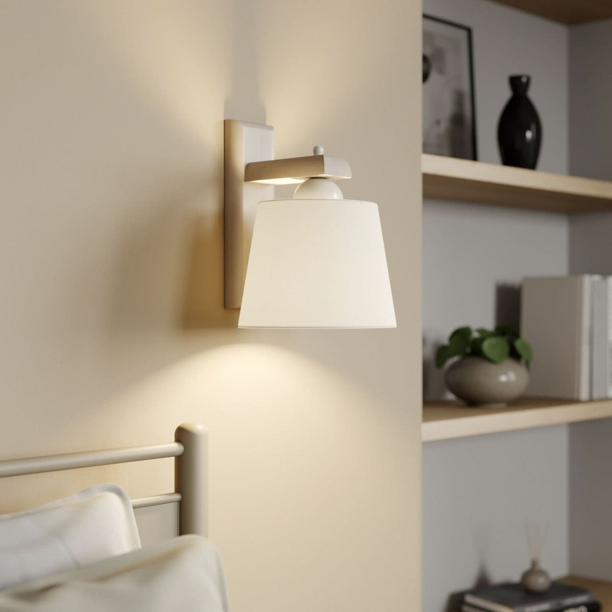 Applique murale Sweden en bois, blanc, hauteur 24,5 cm
