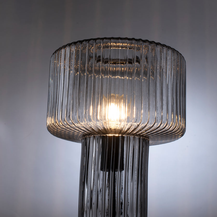 Lampe à poser Fungus fumée, verre