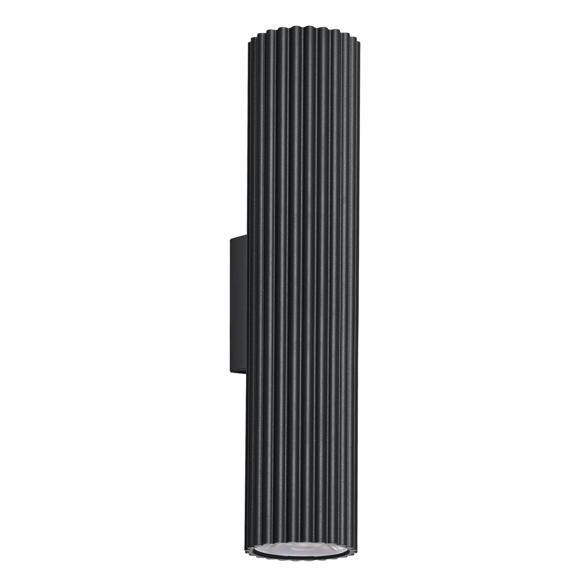Version noire mate de l'applique cylindrique à ailettes verticales