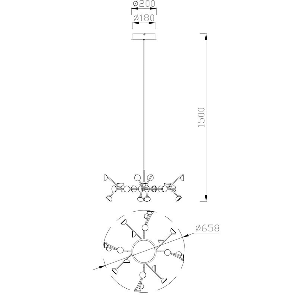 Suspension LED ADN modèle moyen blanche