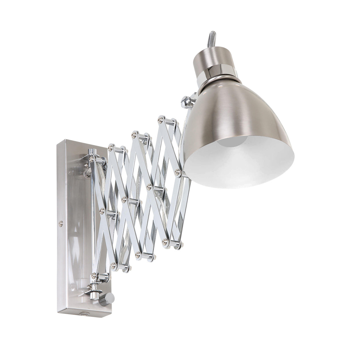 Vue similaire du luminaire, intérieur blanc du réflecteur visible, aucune ampoule allumée.
