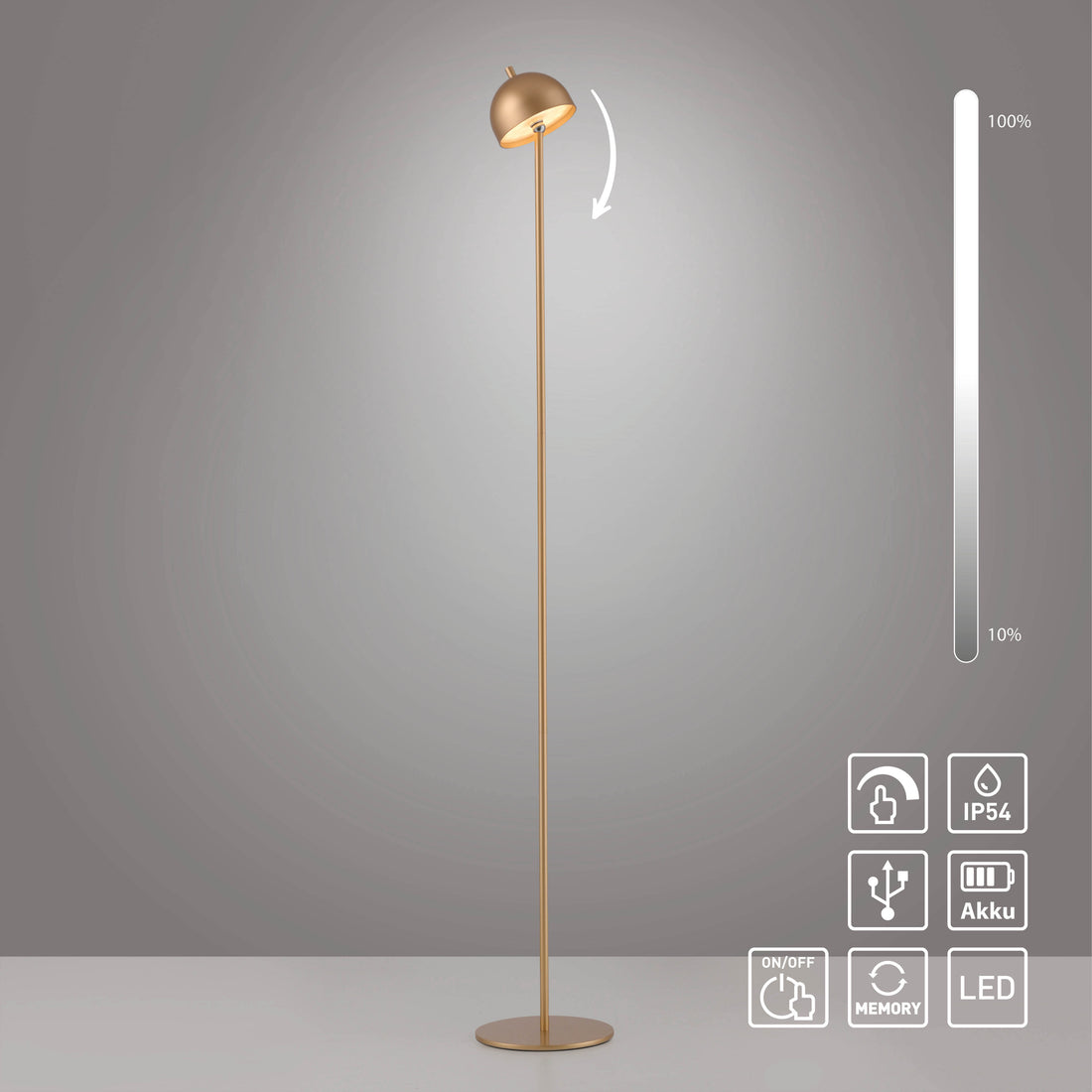 Lampadaire Bellis doré