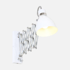 Weiße Industrial-Wandleuchte, ausziehbarer Arm mit Dimmer | Spring