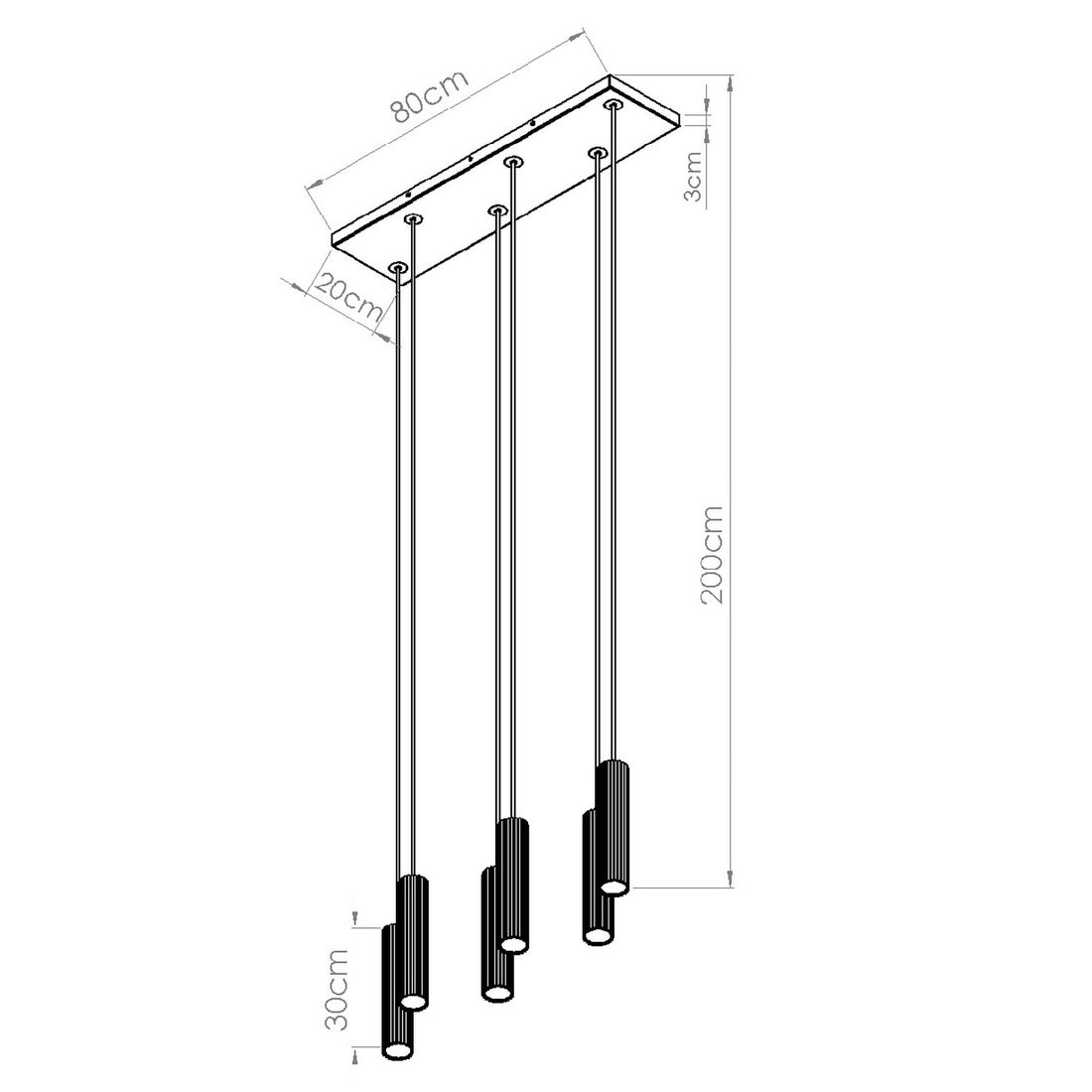 Lampe suspendue IVAR 6L LED 4000K