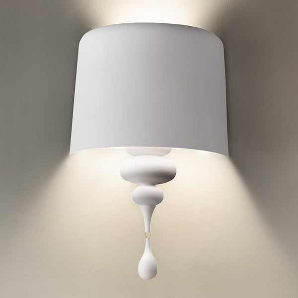 Applique murale Eva A3 en bois, blanc mat, 3 lumières, hauteur 70 cm