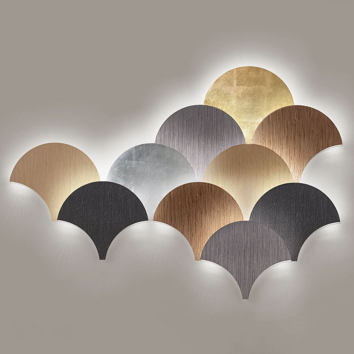 Applique murale LED Palm en métal, noir, hauteur 34 cm