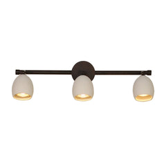 Applique murale Provence en céramique, brun foncé et blanc, 3 lumières, hauteur 17 cm