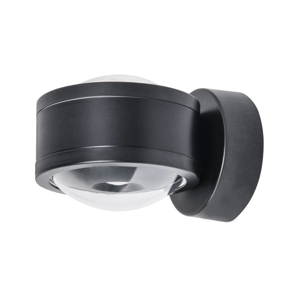 Applique murale Due Punto en métal, noir mat, 2 lumières, hauteur 9 cm, IP44