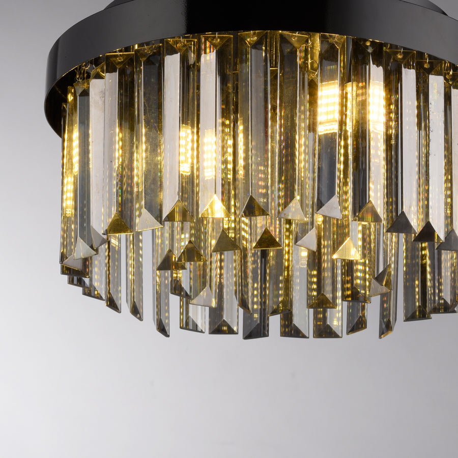 Plafonnier Kulunka 4 lumières noir, verre