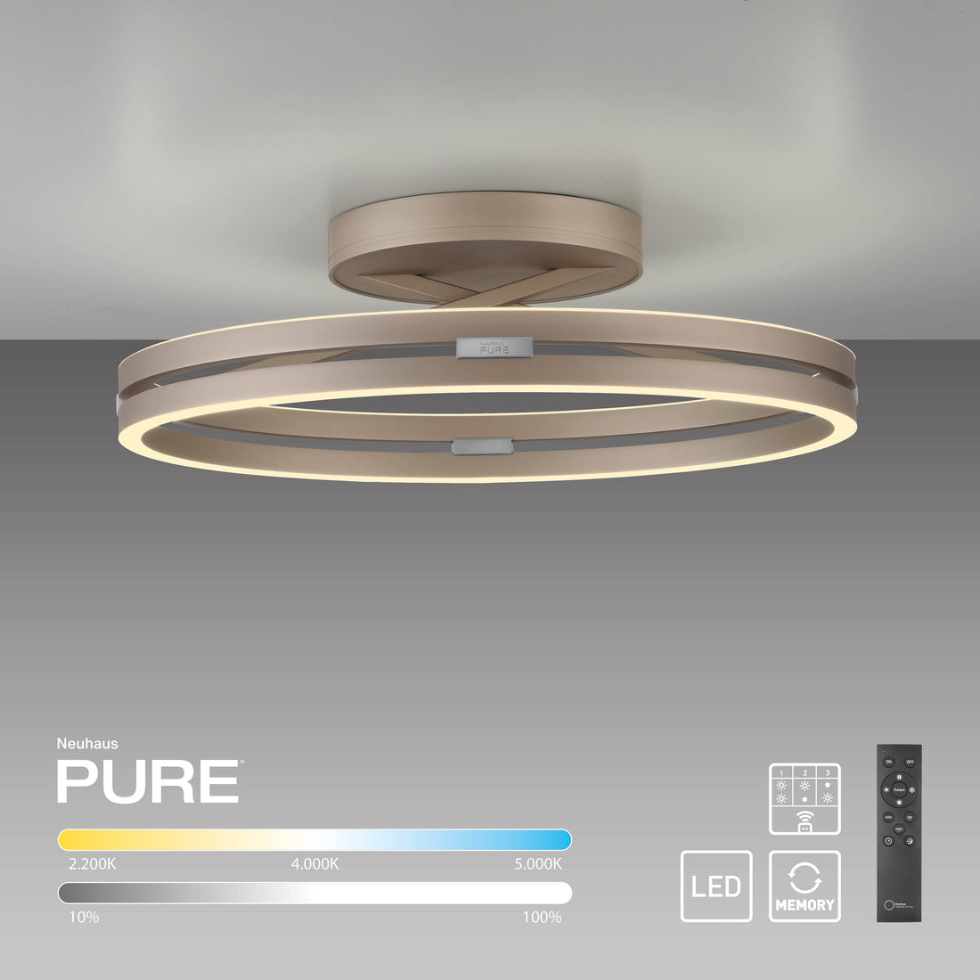 Plafonnier Pure Loop marron