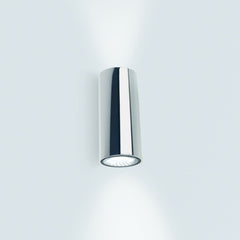Applique murale Kronn Up Down en aluminium, chromé, 2 lumières, Ø 7 cm