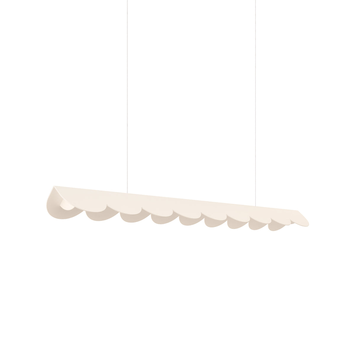 Version beige clair de la suspension, même bord festonné vu de trois quarts