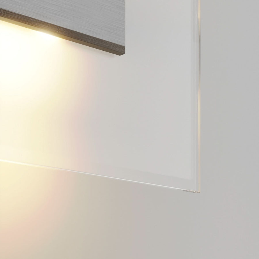 Applique murale LED Lole en verre, transparent satiné, 8 lumières, hauteur 7 cm
