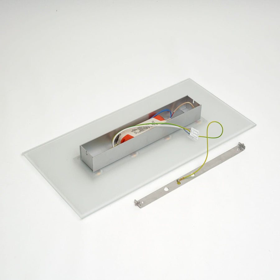 Applique murale LED Lole en verre, transparent satiné, 8 lumières, hauteur 7 cm