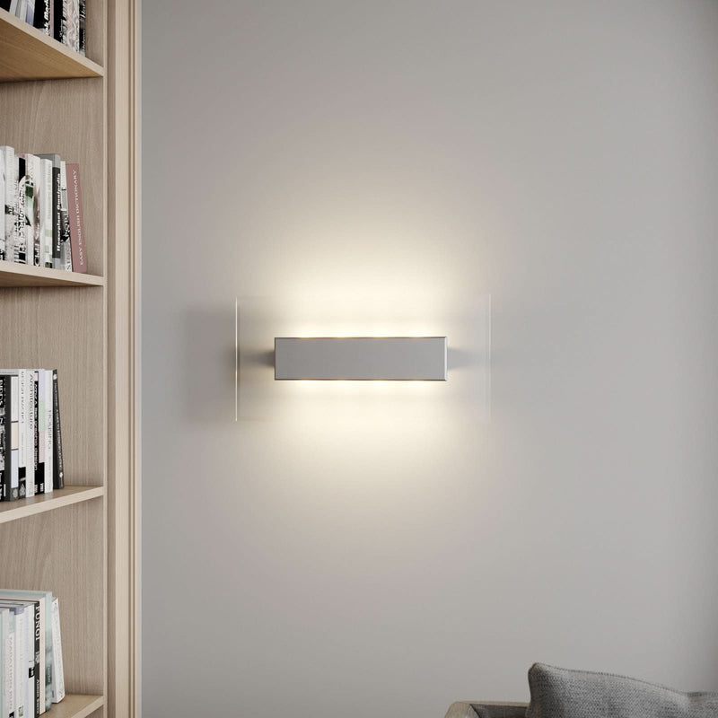 Applique murale LED Lole en verre, transparent satiné, 8 lumières, hauteur 7 cm
