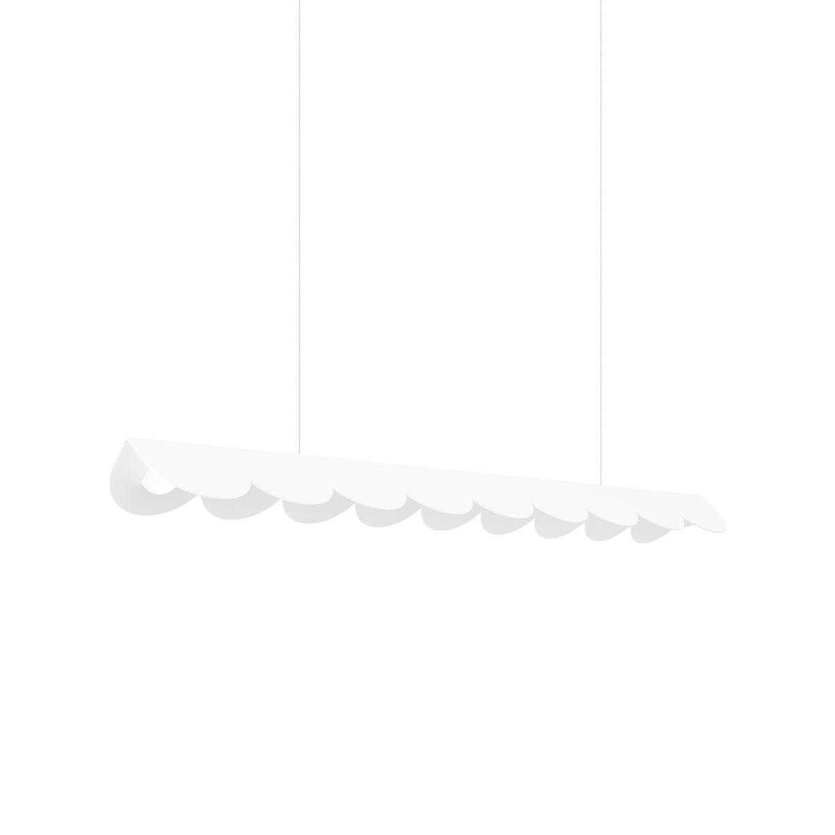 Coloris blanc du bandeau suspendu, éclairage LED intégré non allumé