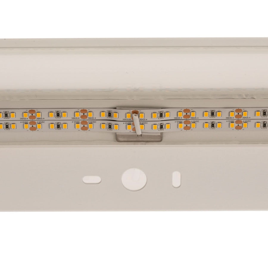 Applique murale LED Mera en acier, blanc, hauteur 4,5 cm, 3000 K, 24 W