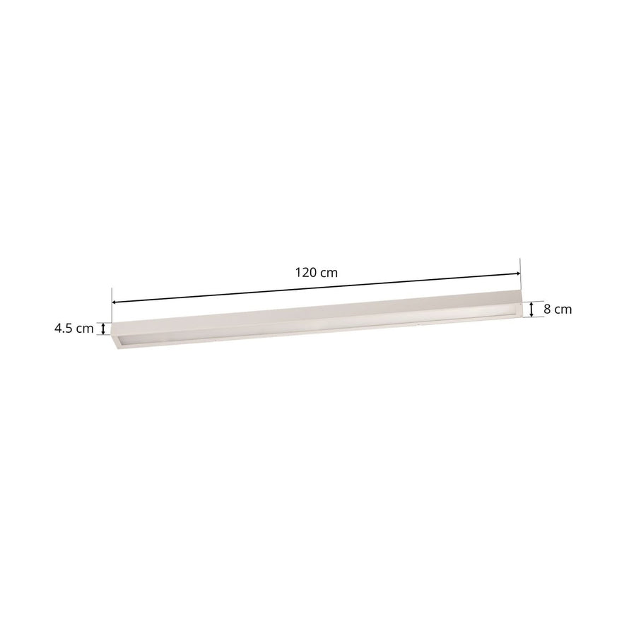Applique murale LED Mera en acier, blanc, hauteur 4,5 cm, 3000 K, 28 W