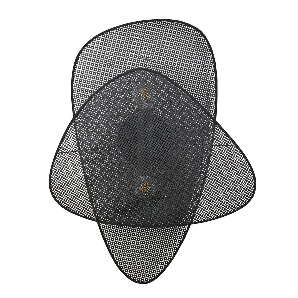 Applique murale Screen en rotin, noir, 2 lumières, hauteur 77 cm