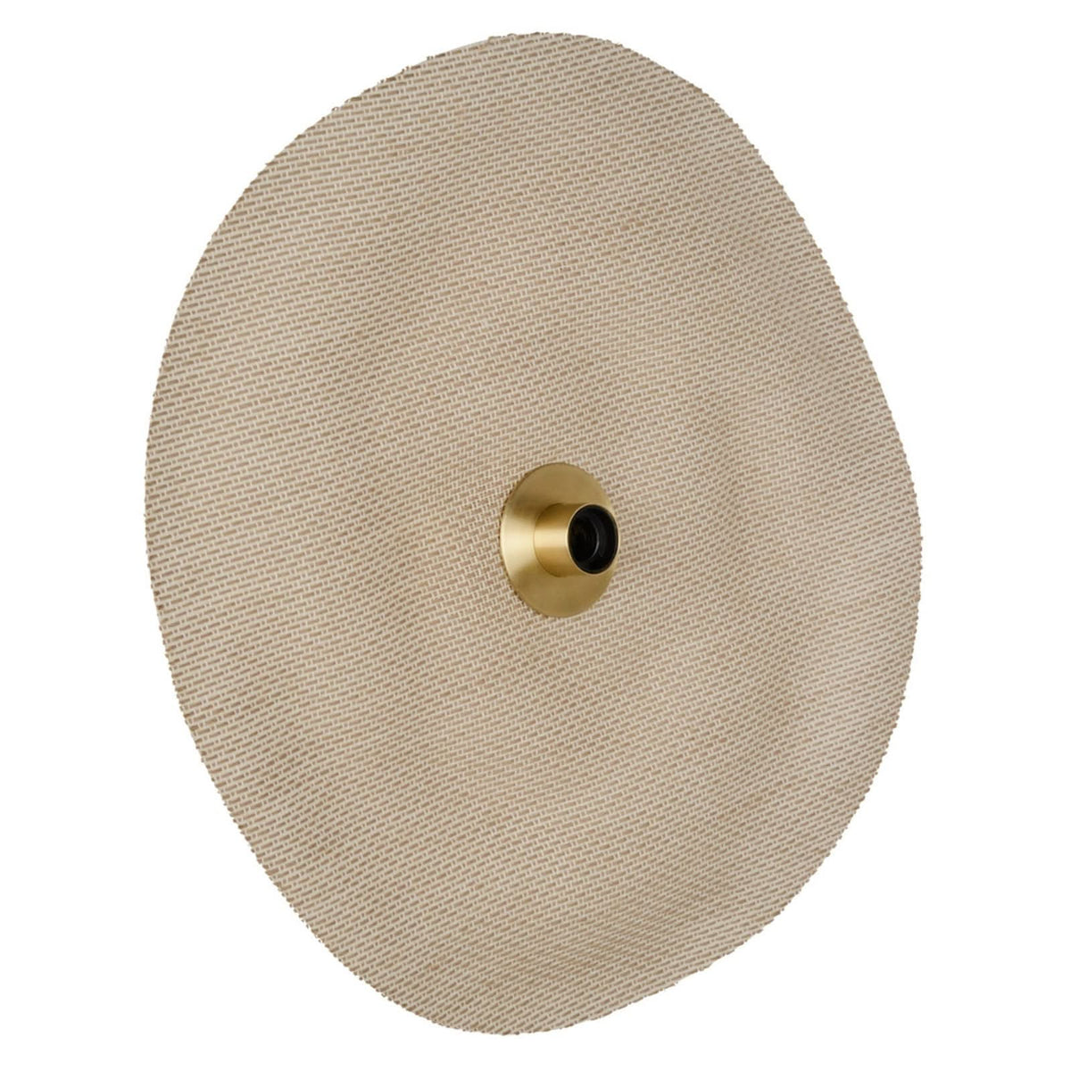 Applique murale Rivage M en lin, crème et laiton brossé, Ø 58 cm