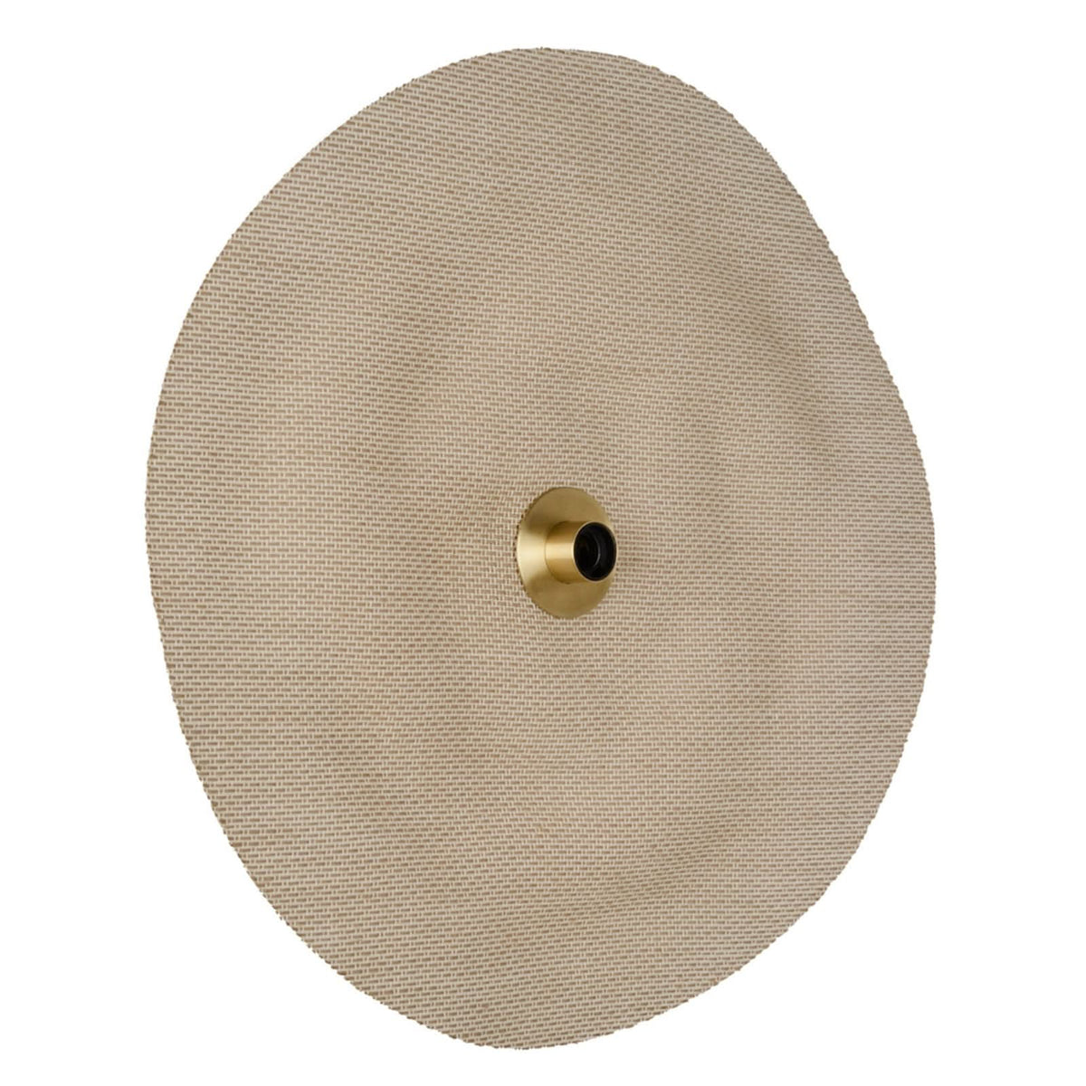 Applique murale Rivage L en lin, crème et laiton brossé, Ø 68 cm