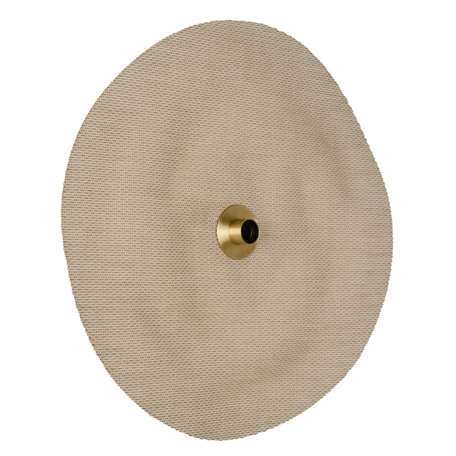 Applique murale Rivage L en lin, crème et laiton brossé, Ø 68 cm