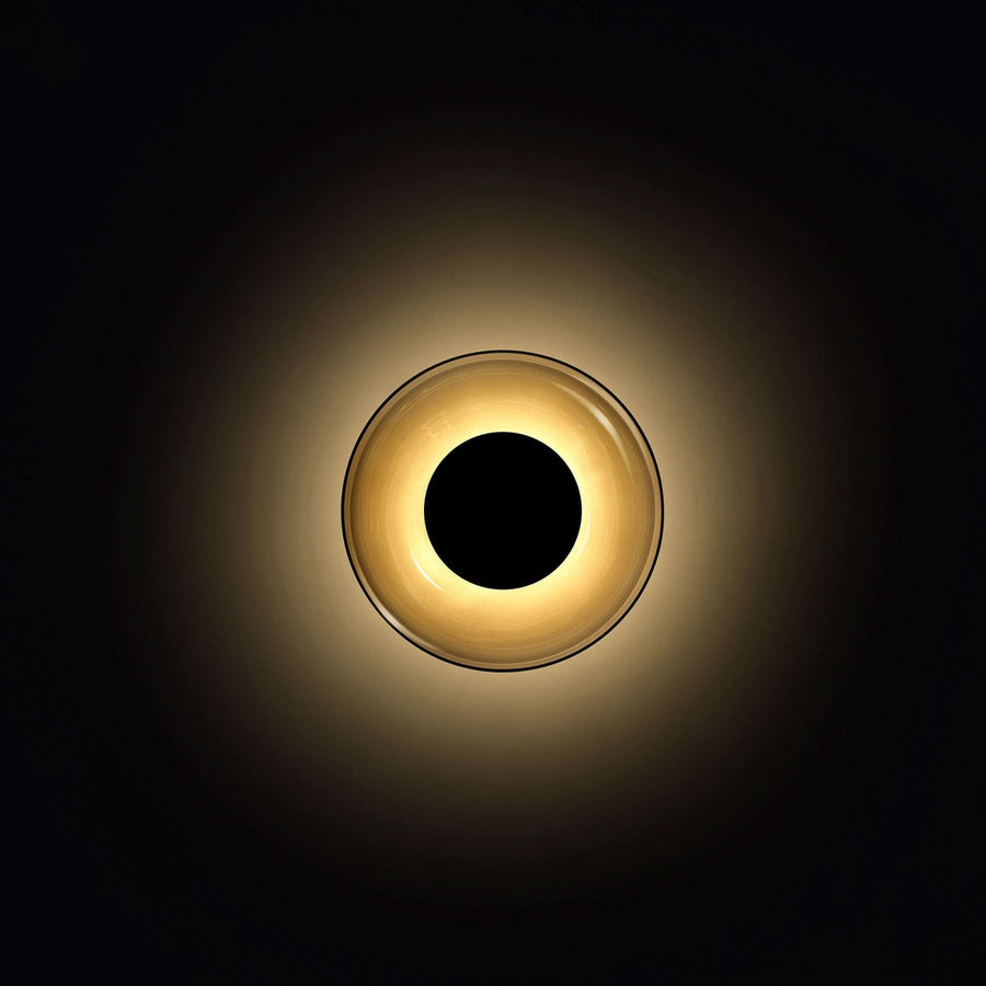 Applique murale LED Aura en verre, noir et gris fumée, Ø 17,9 cm