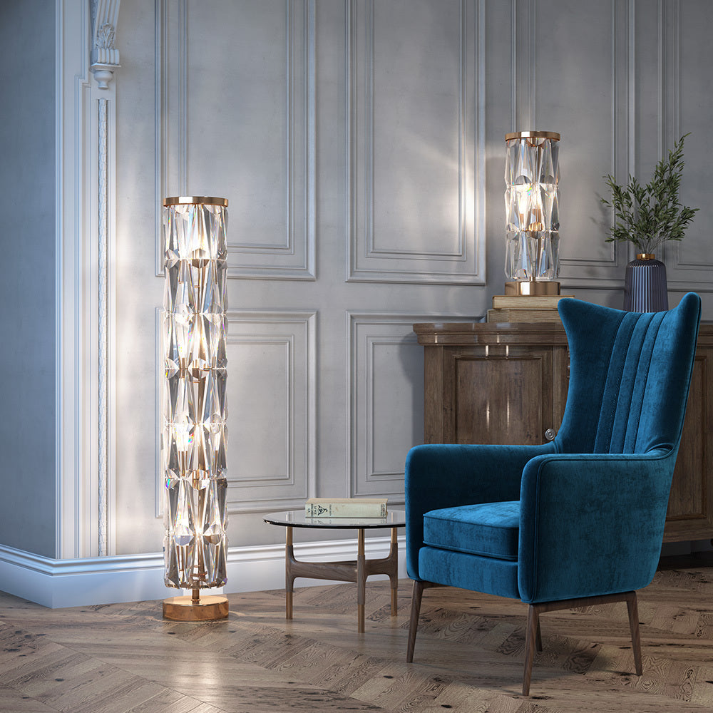 Puntes Stehlampe goldfarben