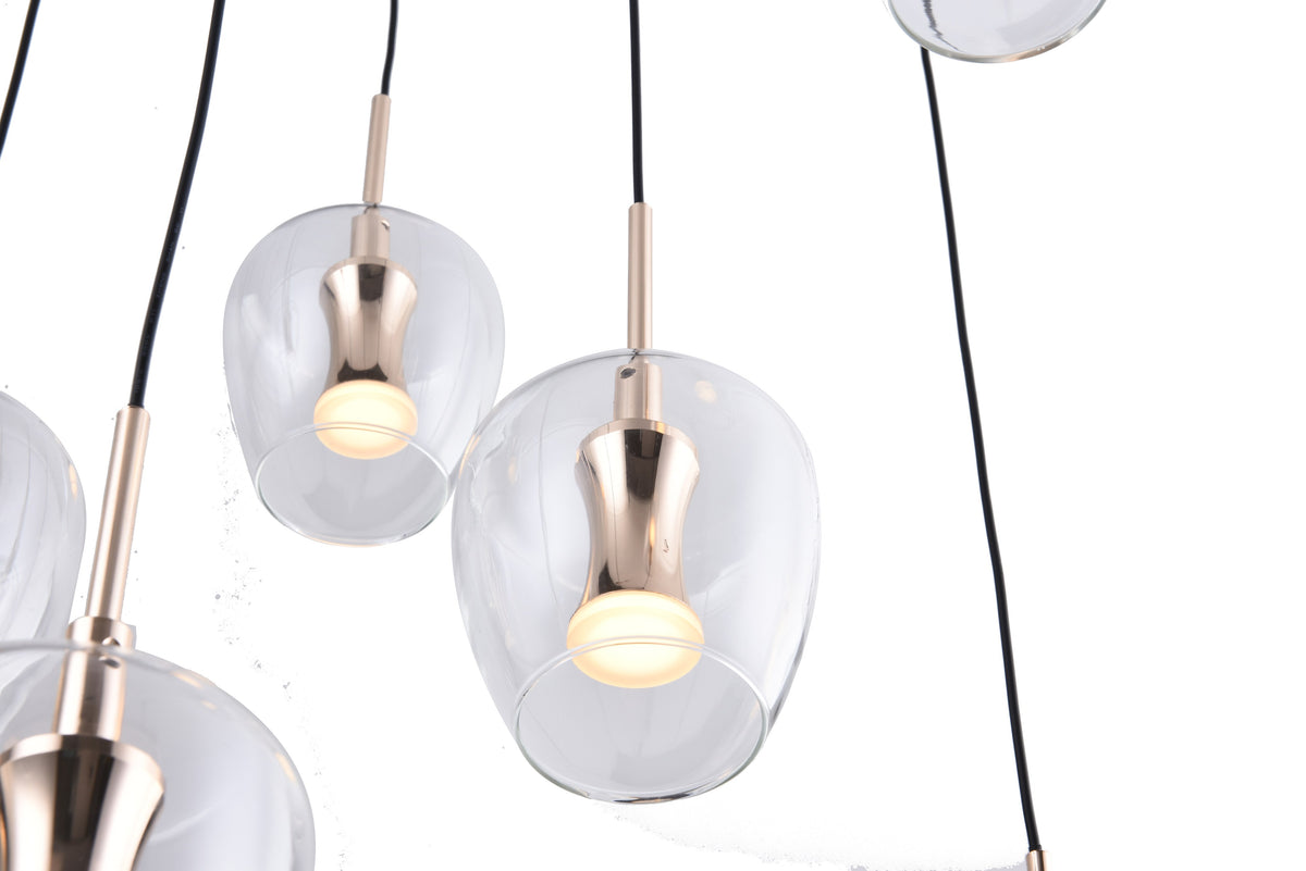 Suspension Nelson noire et dorée, verre (MD2291-11B-3BGT)