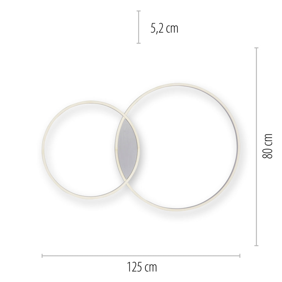 Plafonnier Q-Kate acier, L 80 cm