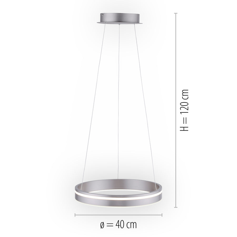 Suspension Q-Vito acier, L 40 cm