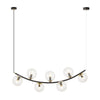 Suspension Ritz 7 lumières noire, verre transparent