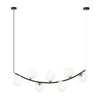Suspension Ritz 7 lumières noire, verre opale