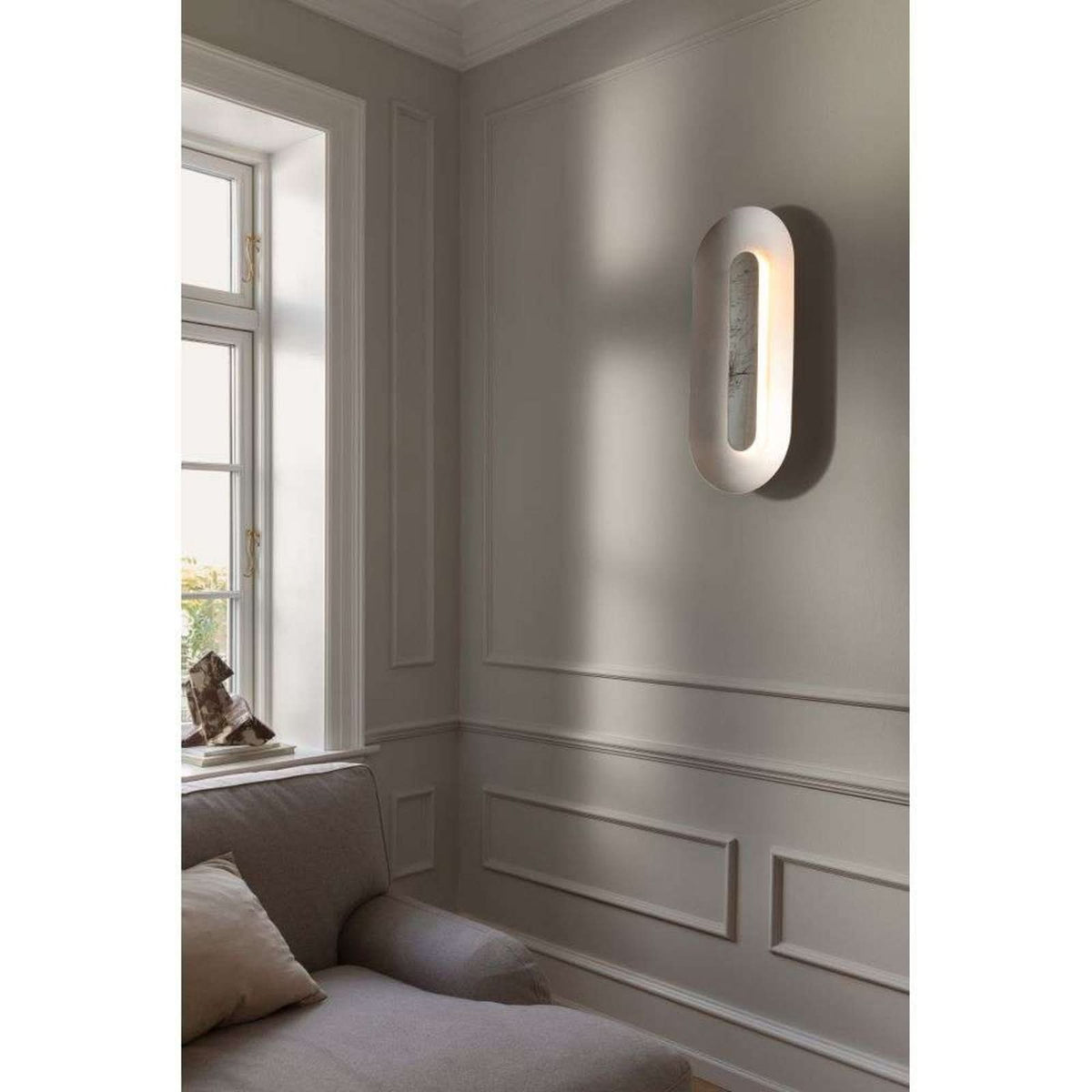 Applique murale LED Sasi en métal, argenté, hauteur 65 cm