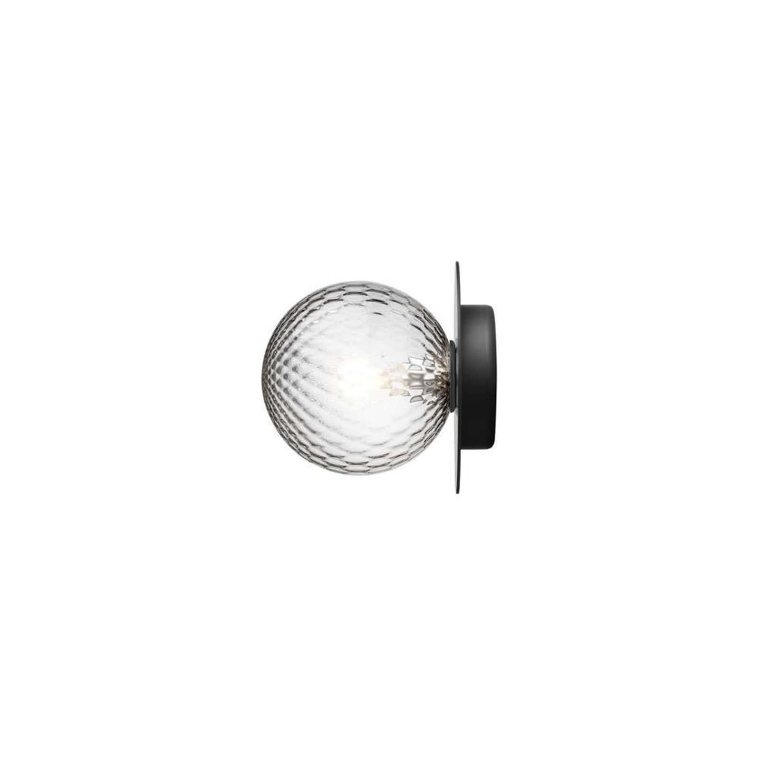 Applique murale Liila 1 Medium en verre, noir et transparent, Ø 16,5 cm, IP44