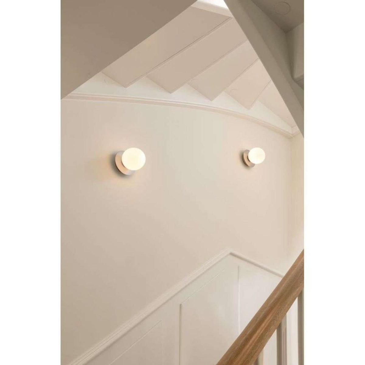 Applique murale Liila 1 IP44 en verre, argenté et blanc, Ø 14 cm, IP44