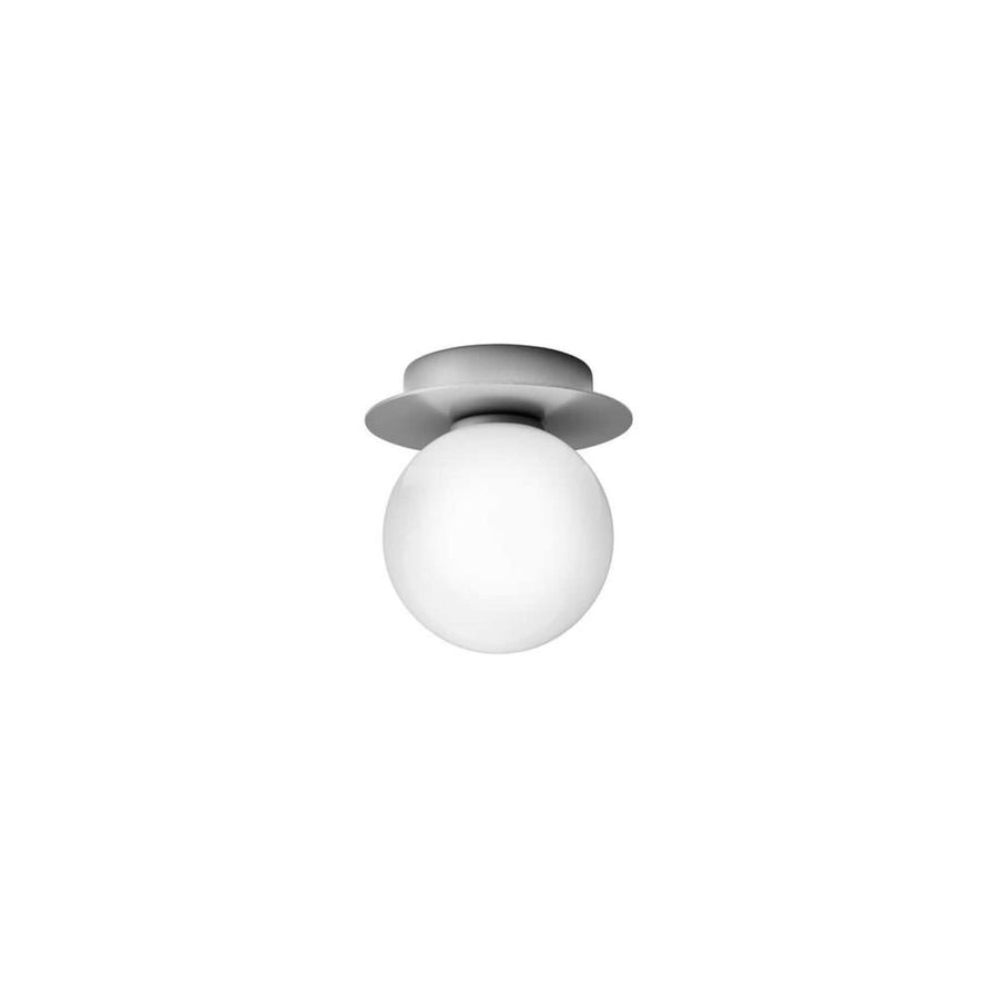 Applique murale Liila 1 IP44 en verre, argenté et blanc, Ø 14 cm, IP44