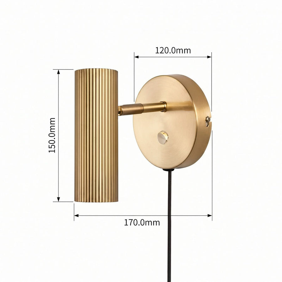 Applique murale Hubble en métal, laiton brossé, hauteur 15 cm