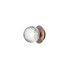 Applique murale Liila 1 en verre, bronze et transparent, Ø 14 cm, IP44