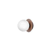 Applique murale Liila 1 en verre, bronze et blanc, Ø 14 cm, IP44