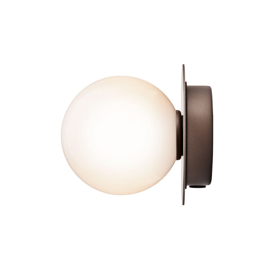 Applique murale Liila 1 en verre, bronze et blanc, Ø 14 cm, IP44