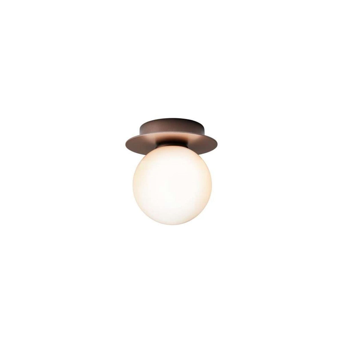 Applique murale Liila 1 en verre, bronze et blanc, Ø 14 cm, IP44